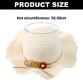thumbnail image 2 of Sombrero de 56-58cm de circunferencia para mujer, protector solar, sombrero de paja de ala ancha y bolsa de paja, conjunto de sombrero para el sol para vacaciones de verano, 2 of 5