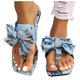 thumbnail image 3 of Bmisegm Women's Large Size Bow Colorful Clip Toe Vacation Sandals Beach Shoes Sandals Women Summer Blue 8, 3 of 5