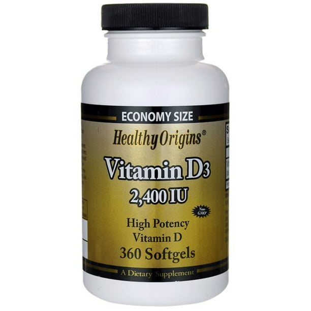 Healthy Origins Vitamin D3 2400 IU 360 Softgels