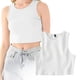 thumbnail image 3 of Playeras,Blusas y Tops,Ropa para Mujer Correr camisetas sin mangas para las mujeres Moda verano Bm chaleco punto gimnasio Fitness cuello redondo sin mangas Crop Top camiseta (C, M), 3 of 7