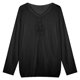thumbnail image 1 of MHFRRA Camiseta Holgada de Longitud Media para Mujer, Nueva Camiseta de Manga Larga Estilo Holgado con Protección Solar Negro, 1 of 2