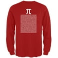 thumbnail image 1 of Pi Chiffres Rouge T-Shirt à Manches Longues pour Adulte, 1 of 1