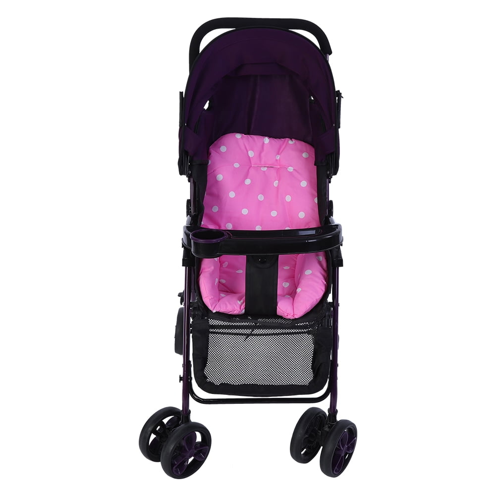 Ymiko Baby Stroller Liner Baby Kids Infant Trolley Stroller Pram Pushchair Soft Dot Liner Pad Cushion Pink