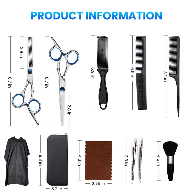 MTUYELI Professional Hair Cutting Scissors Set, 11 Pieces photo 3