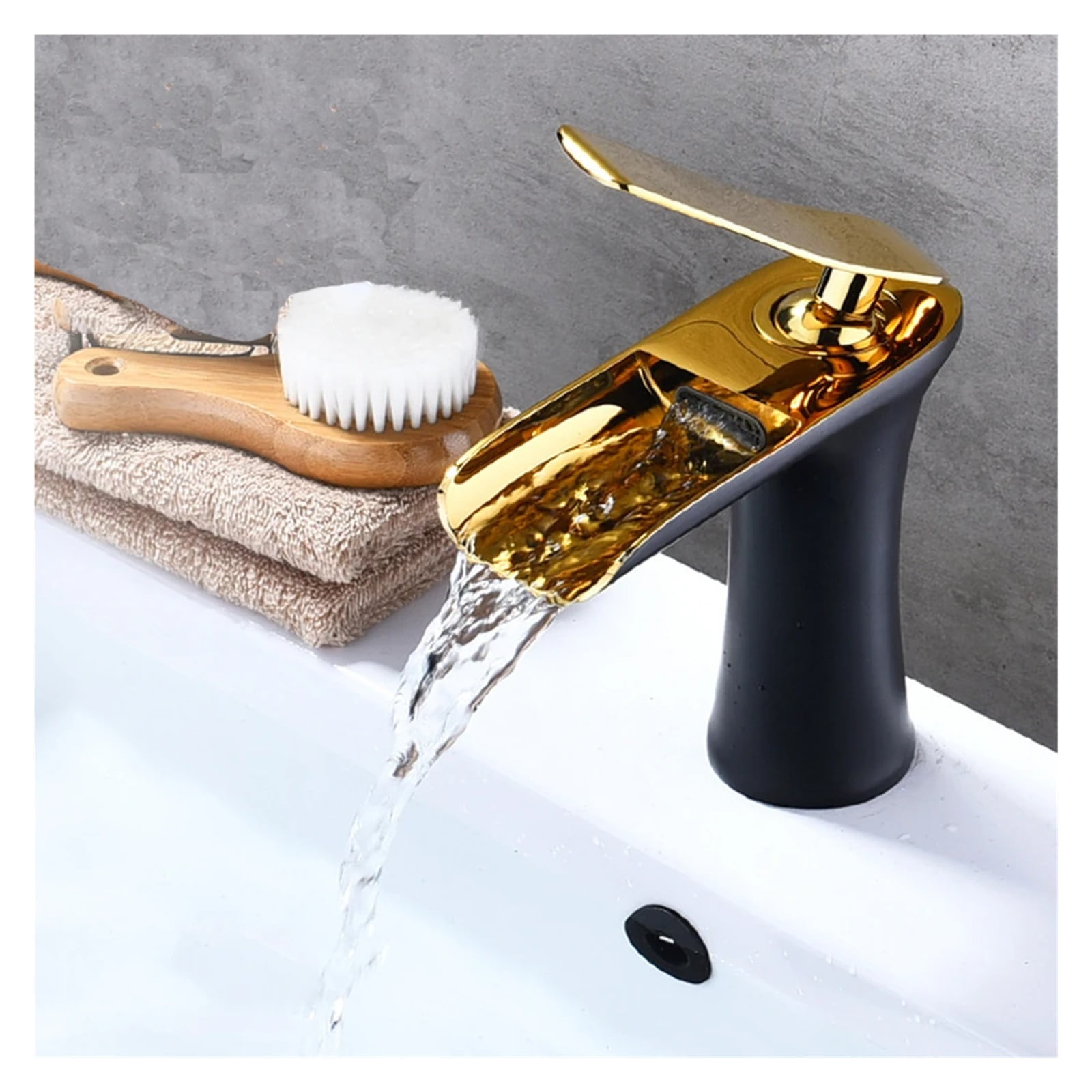 Chrome White Basin Faucet, Deck Mounted Waterfall Bathroom Vessel Sink Mixer Tap, Single Handle Hot Cold Water Tap ,Easy to Install