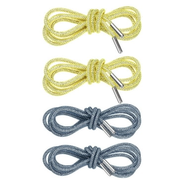 Uxcell 4pcs Rhinestone Shoe Laces with Net 55" Cords Replacement for Shorts Sneakers, Sapphire Blue & Lemon Yellow