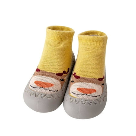 

kpoplk Toddler Boy Sneakers Autumn And Winter Comfortable Baby Toddler Shoes Cute Cartoon Shape Children Cotton Baby Girl Shoes(Yellow)