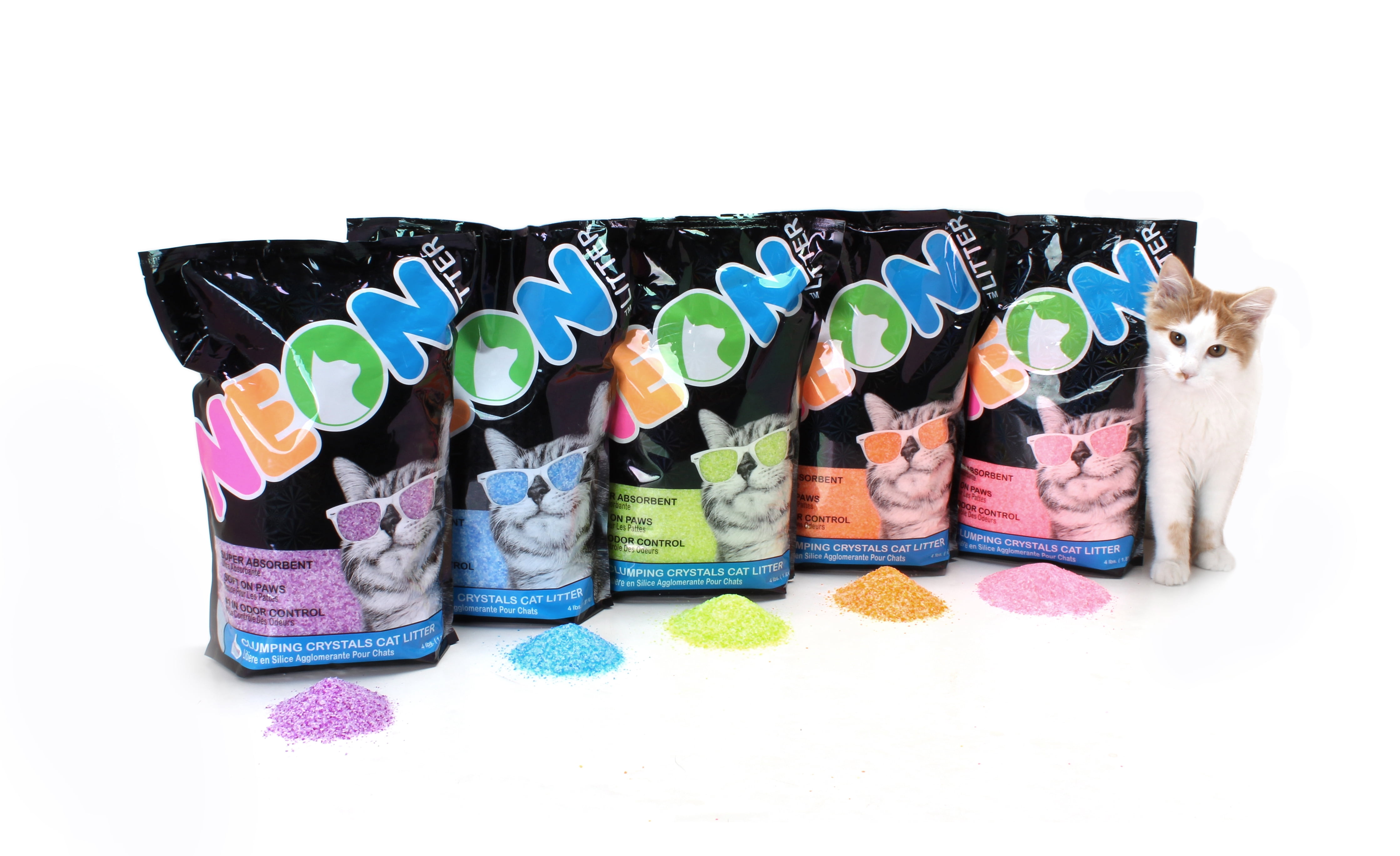 Neon Litter Pink Clumping Crystals Cat Litter, 4-lb Bag