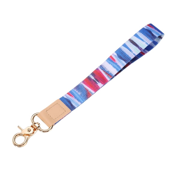 Uxcell Wrist Lanyard Keychain 6.3 inch Braided Wristlet Strap with Gold Clasp Key Holders Lanyard Gradient Color