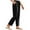 Black, variant on TRUBKH Cotton Linen Pants Pull On Pants Paperbag Pant Plain Drawstring Trousers Palazzo Pants Gaucho Pant Palazzo Pants Resort Wear for Women 2026 Straight Leg Lounge Trouser Flowy Gauze Black L