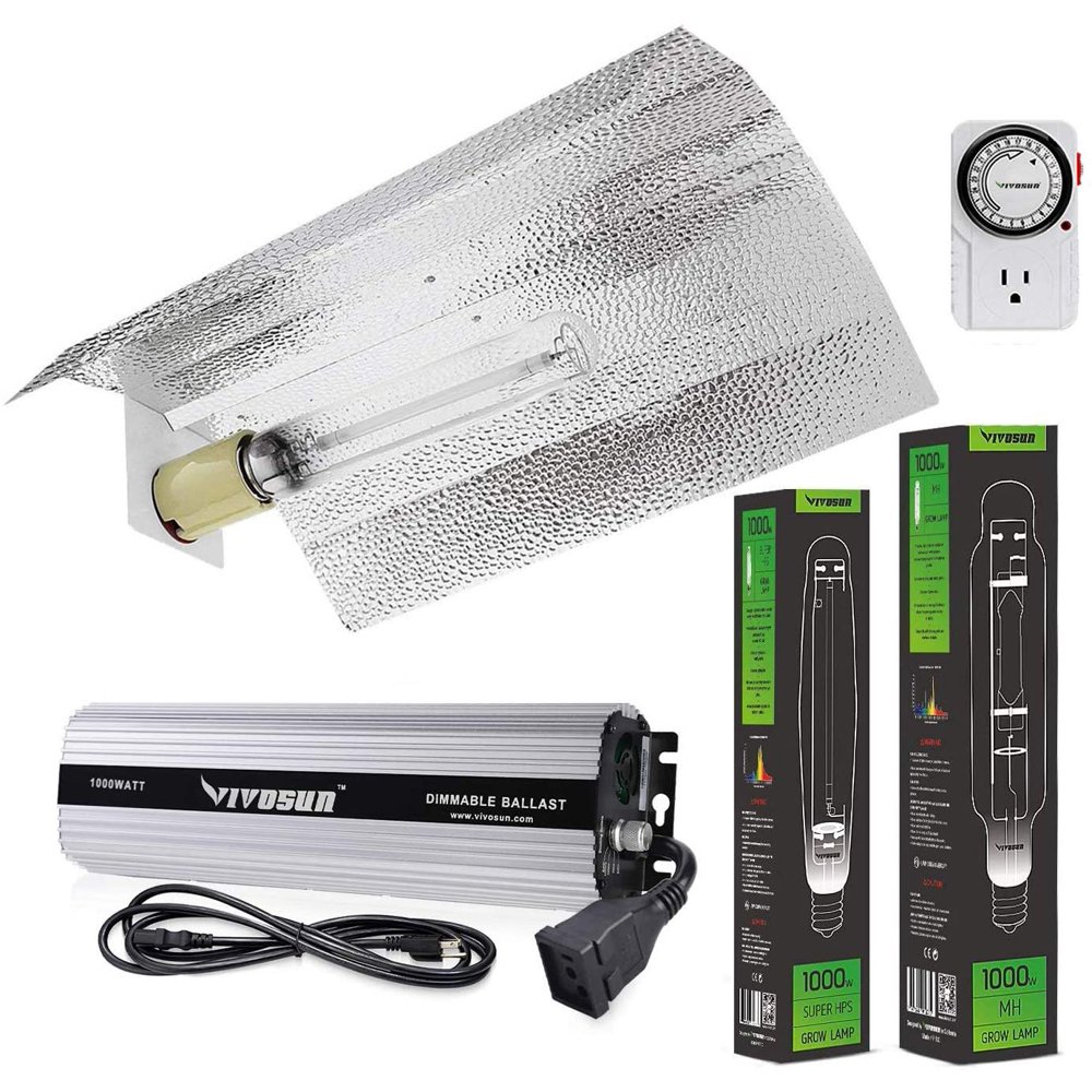 VIVOSUN Hydroponic 1000 Watt HPS MH Grow Light Wing Reflector Kit (Enhanced Version) Walmart