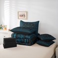 thumbnail image 6 of Manfei Blue Spider Web 7pcs Queen Bedding,Halloween Themed Pattern Bedding Comforter Set Queen,Black Reversible, 6 of 7