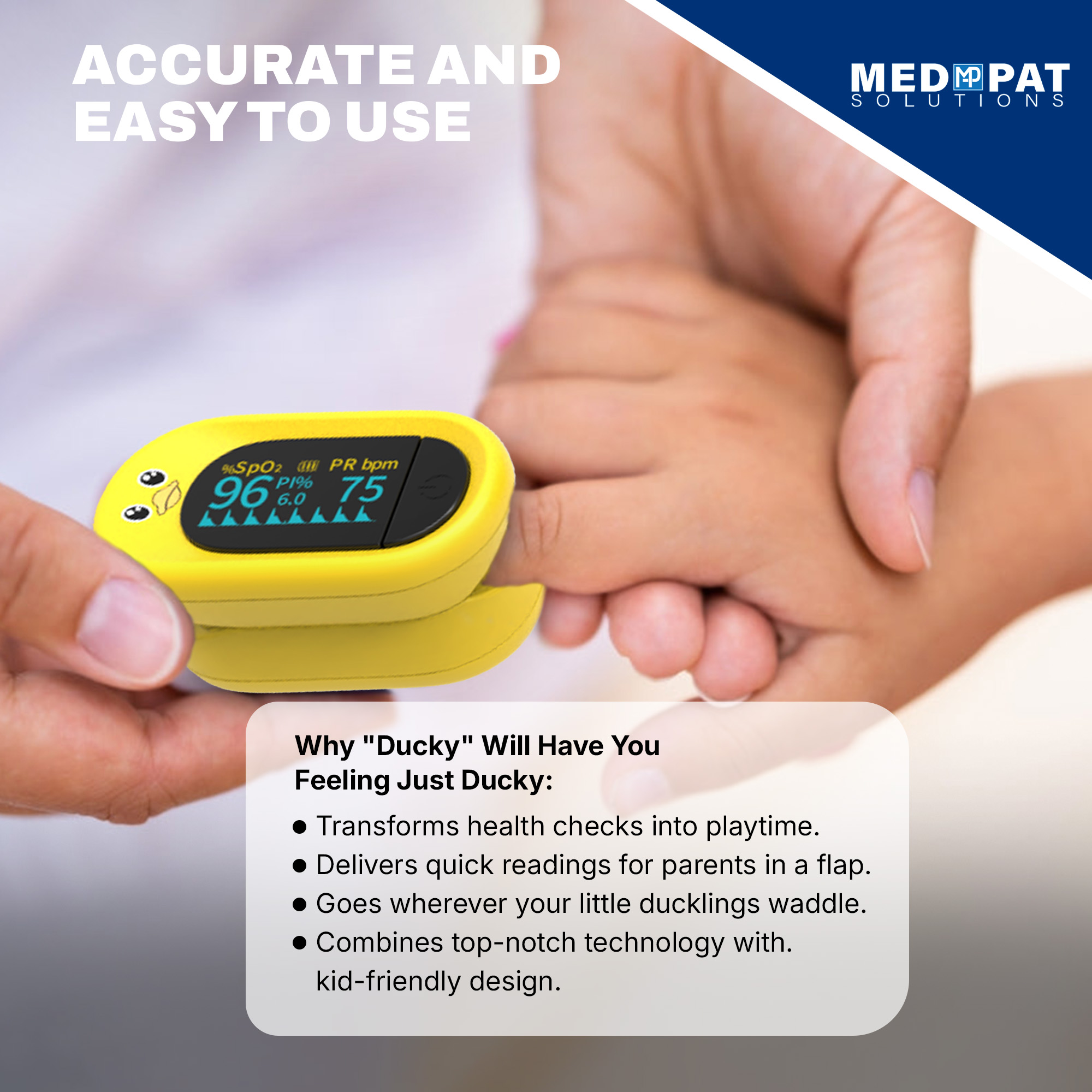 Med-Pat PXC-1 Ducky Pediatric Fingertip Pulse Oximeter photo 7