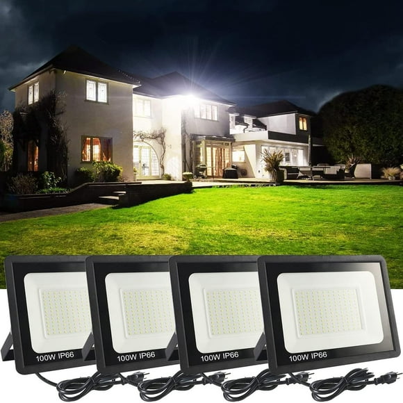 Foco LED MUCLUD de 100 W, 1000 lm, IP66, impermeable, paquete de 4 unidades