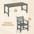 thumbnail image 3 of Gymax 7 PCS Outdoor Dining Table Set for 6 People Rectangle Table & 6 Armchairs Gray, 3 of 8