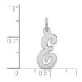 thumbnail image 2 of 14k White Gold Solid Polished Laser-cut Medium Script Letter Name Personalized Monogram Initial E Charm Pendant Necklace, 2 of 2