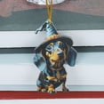 thumbnail image 6 of Christmas Dachshund Dog Ornaments 2D Acrylic Hanging Decorations, Cute Sausage Dog Tree Pendant for Holiday Party Home Decor, Funny Animal Car Interior Wall Gift, Winter Xmas Decor, 6 of 9