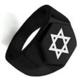 thumbnail image 4 of Tioneer Stainless Steel Hexagram Star of David Engraved Hexagon Crest Flat Biker CZ Polished Ring, 4 of 5