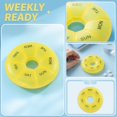 thumbnail image 2 of Pill Organizer, Yellow Round 7 Day Weekly Portable Medicine Case, 1 Pack 7 Compartments Travel Daily Pill Reminder with Date Markings, for Vitamins Fish Oil Supplements Medication Storage While Home, 2 of 5