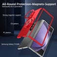 thumbnail image 4 of Dteck Magnetic Case for Samsung Galaxy Z Fold 5, Compatible with MagSafe 360° Rotating Magnetic Ring Kickstand Phone Case Slim Hard PC Protective Cover for Galaxy Z Fold 5 5G,Red, 4 of 11