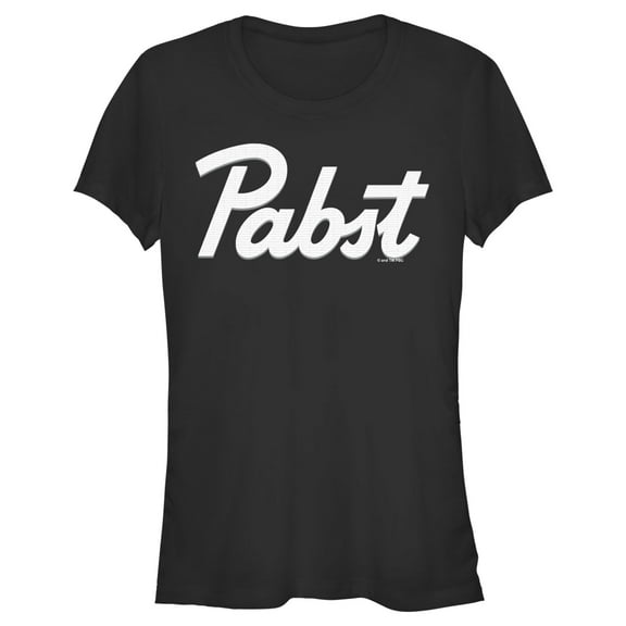 Junior's Pabst Black Logo  Graphic Tee Black X Large