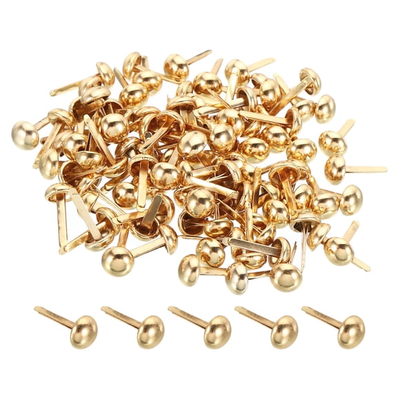 Uxcell 6x12mm Mini Brads Round Paper Fasteners Crafting Accessories Rose Gold 100pack