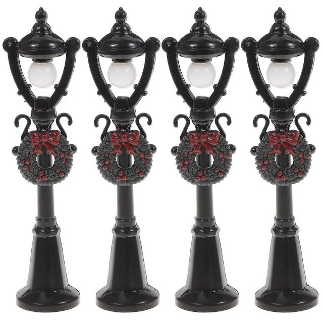 4pcs Doll House Mini Street Light Decor Street Light Models Miniature Street Lamp