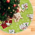 thumbnail image 5 of FMSHPON Snowman On Green BackgroundSnowflakes Xmas Christmas Tree Skirt Stand Mat for Holiday Party Decoration Indoor Outdoor 36 inches, 5 of 6