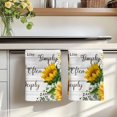 thumbnail image 7 of Yellow Sunflowers Kitchen Towels Set of 3, Farmhouse Floral Rustic Botanical Grey Wood Absorbent Dish Towels for Kitchen, Microfiber Hand Towel, Quick Drying Tea Towel for Cleaning Dishcloths, 7 of 7