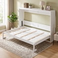thumbnail image 1 of Homy Casa Ensemble de Chambre à Coucher 4 Pièces avec Lit Queen, Tête de Lit de Rangement, Commode et 2 Tables de Chevet, Noyer, 1 of 8