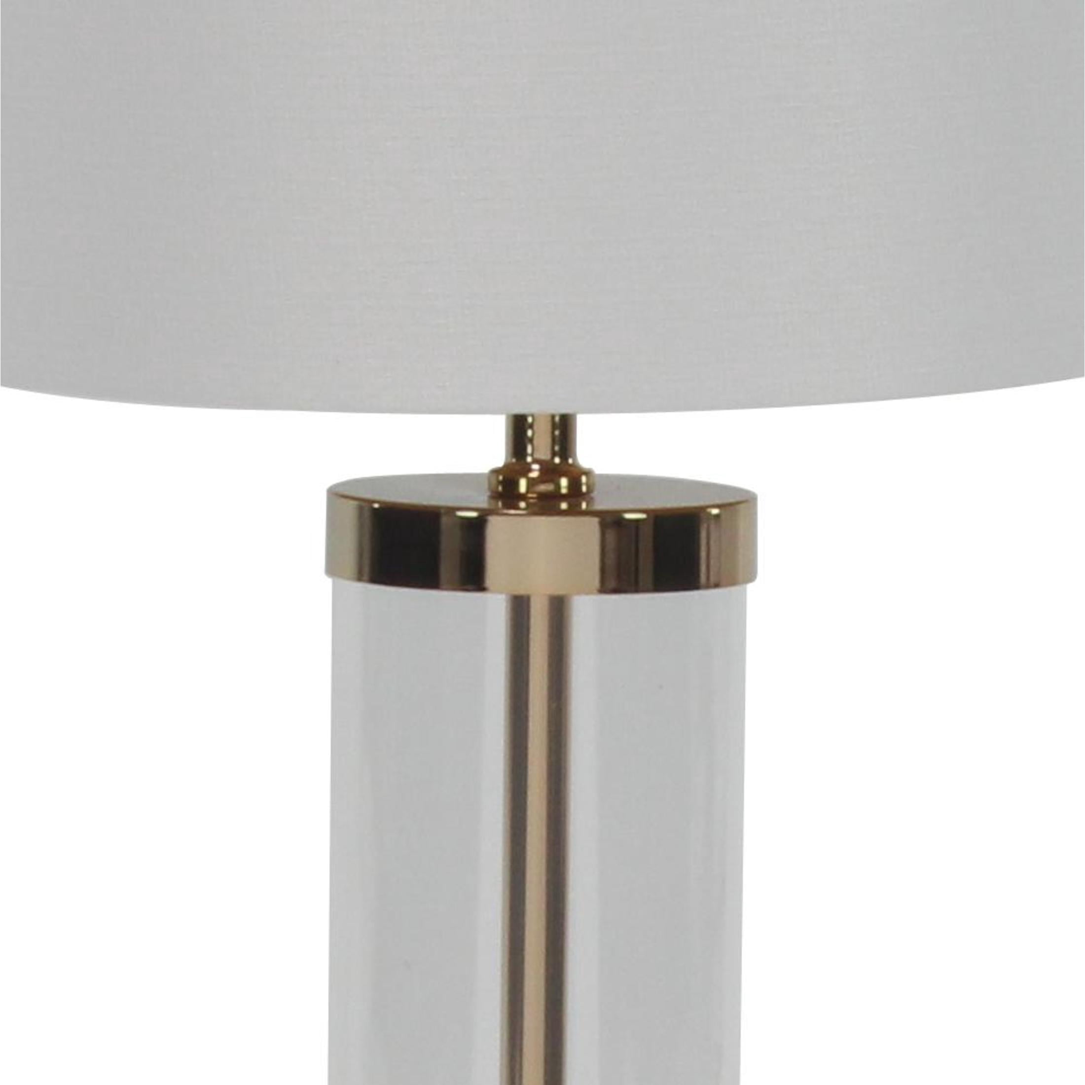 CosmoLiving by Cosmopolitan 24" Gold Table Lamp with White Linen Shade