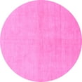thumbnail image 1 of Ahgly Company Indoor Round Solid Pink Modern Area Rugs, 3' Round, 1 of 4