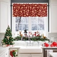 thumbnail image 2 of Christmas Valance Kitchen Curtains,Red Merry Christmas Gingerbread Man Cookies Window Treatments Short Curtain,Winter Holiday Decorations Rod Pocket Toppers for Bedroom/ Living Room,1 Panel-54" X 18", 2 of 6