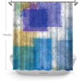 thumbnail image 4 of Blue Purple Modern Abstract Shower Curtain Oil Painting Splicing Multi-Color Design Bath Curtain Aesthetic Block Art Painting Graffiti Shower Curtains Rustic Bathroom Decor 72 x 72 Inches, 4 of 5