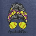 thumbnail image 2 of Messy Bun Softball Mom Life Game Day Vibes Sports Lover | Mother's Day Sports Unisex Crewneck Sweatshirt, Vintage Heather Navy, 2XL, 2 of 5