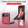 thumbnail image 2 of Wallet Case for Samsung Galaxy Z Flip 3 5G with Credit Card Holder, Premium PU Leather Phone Cover Shockproof Protective Case for Samsung Galaxy Z Flip 3 Business Style,
Red, 2 of 9