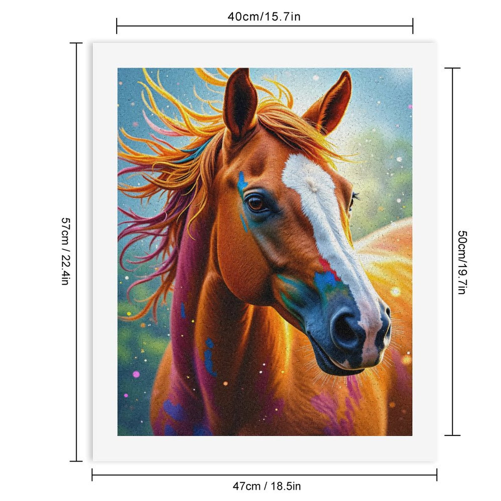 Paint By Numbers Kit for Adults Beginner - DIY Colorful Horse Art Fantasy Portrait Canvas Painting Kits for Adults, Frameless Paint By Number for Adults for Home Wall Decor 16x20 Inch