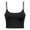 Black, variant on Women's Longline Sports Bras Padded Wirefree Crop Tank Top Yoga Cami with Built-in Bra