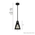 thumbnail image 6 of Hunter - Rafner 1-light Natural Black Iron, Small Pendant Light, Dimmable, Geometric Style, Geometric Shaped, for Bedrooms, Dining, Living Rooms - 19455, 6 of 7
