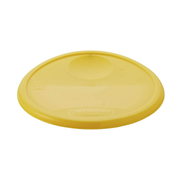 Rubbermaid 12, 18, and 22 Qt. Yellow Round Polyethylene Food Storage Container  Lid