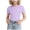 Purple, variant on UAMVSH Girls Short Sleeve T Shirts Kids Ribbed Knit Crewneck Basic Tees Comfy Casual Slim Fit Summer Tops 5-16 Years