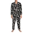 thumbnail image 3 of Fotbe Daisies Flowers Pijama de Hombre con Estampado de Manga Larga, Conjunto de 2 Piezas, Ropa de Dormir Suave y Cómoda con Bolsillos-Large, 3 of 7