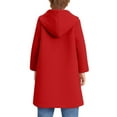 thumbnail image 6 of Xdegoge Boys Winter Wool Coat Hooded Long Overcoat Warm Outerwear for Kids Long Sleeve Fashion Jackets with Pockets, 6 of 7