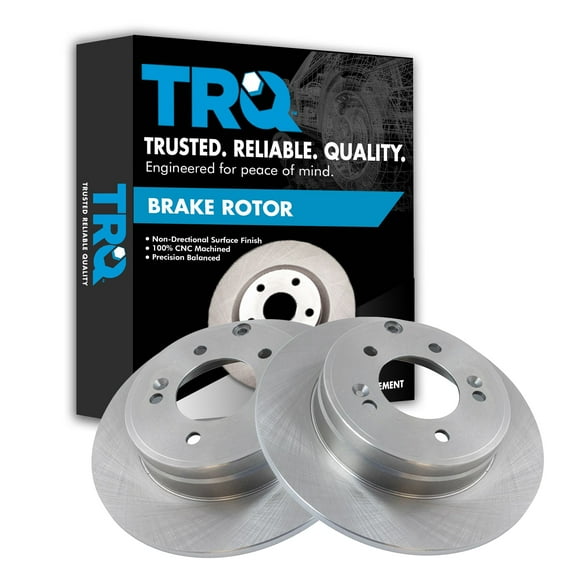 TRQ Rear Brake Rotors Set Solid Fits Select 2009-2017 Hyundai Azera 2006-2019 Sonata 2014-2016 Kia Cadenza 2011-2019 Optima