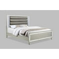 thumbnail image 2 of Modern Glam Style 4pc King Size Upholstery LED Bed Dresser Mirror Nightstand Wooden Master Bedroom Furniture Set, 2 of 7
