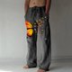 thumbnail image 1 of Pantalones largos casuales de pierna ancha para hombre, pantalones casuales estampados con cordones, pantalones de pierna ancha, pantalones deportivos, pantalones largos, pantalones para hombre, 1 of 5