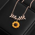 thumbnail image 3 of Aofa Cute Sunflower Leaf Branch Pendant Women Clavicle Necklace Jewelry Birthday Gift, 3 of 6