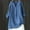 Blue, variant on Womens Button Down Shirts Short Sleeve Linen V Neck Tops Casual Collared Button Down Blouses Loose Spring Summer Beach Tops