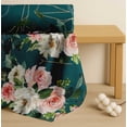 thumbnail image 4 of Soimoi Green Cotton Poplin Fabric Leaves & Ranunculus Floral Print Sewing Fabric BTY 58 Inch Wide, 4 of 7