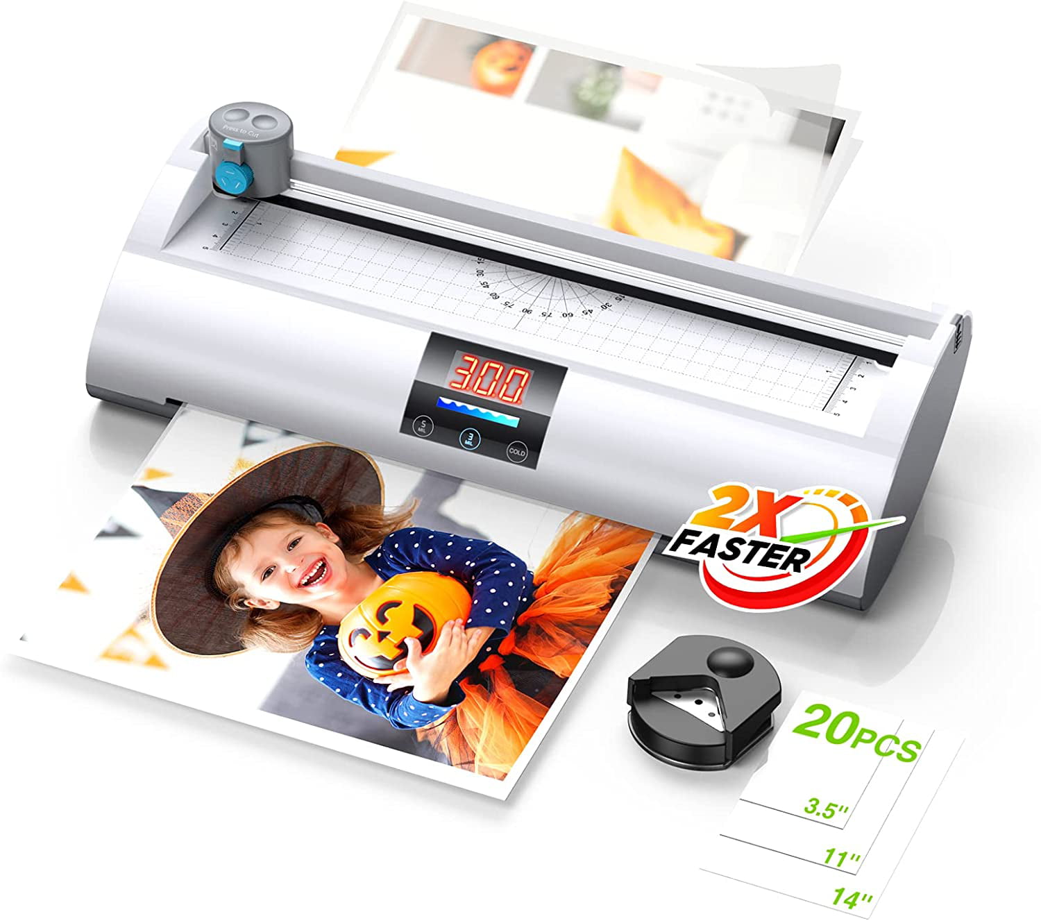 90s Fast Warm-up Portable Desktop Thermal Laminator for Home/School/Office Laminator A4 GLADTOP 9 Inches Personal Laminator Machine with 5pcs Laminator Sheets Pouches 